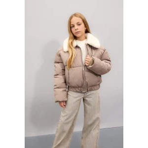 C5388 Suni Kürklü Yaka Şişme Mont