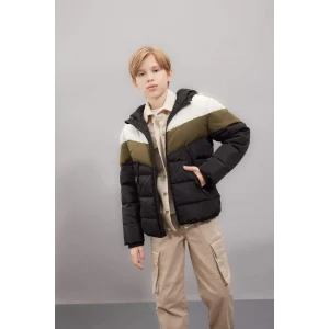 C5511 Su İtici Kapüşonlu Fermuarlı Cepli Polar Astarlı Mont