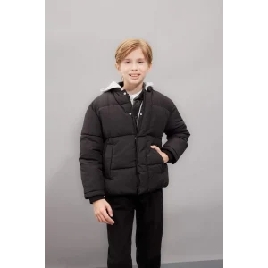 C5569 Su İtici Çıkarılabilir Kapüşonlu Fermuarlı Çıtçıt Kapamalı Cepli Şişme Mont