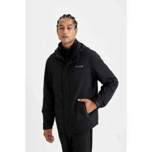 C6047 DefactoFit Su İtici Normal Kesim Kapüşonlu Fermuarlı Cepli Mont