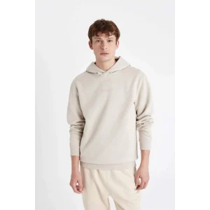 C6131 Regular Fit Kapüşonlu Yazı Baskılı Sweatshirt