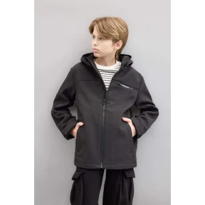 C6553 Su İtici Kapüşonlu Polar Astarlı Fermuarlı Yağmurluk