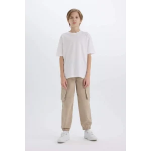 C6623 Kargo Cepli Beli Bağcıklı Lastikli Paça Jogger Paça Gabardin Pantolon