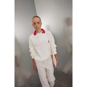 C6973 Ekru Standart Fit Bisiklet Yaka Triko Kazak