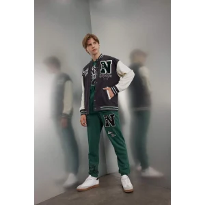 C7226 Kolej Yaka Çıtçıt Kapamalı Çift Cepli Mevsimlik Bomber Hırka