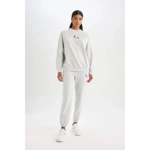 C8103 DeFactoFit NBA Los Angeles Lakers Oversize Geniş Kalıp Bisiklet Yaka Sweatshirt