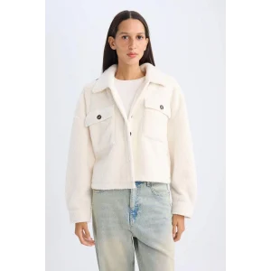 C8230 Relax Fit Polo Yaka Düğmeli Cepli Welsoft Pelüş Gömlek Ceket