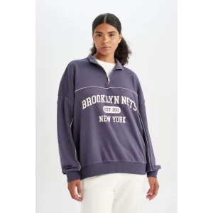 C8246 NBA Brooklyn Nets Yarım Fermuarlı Sweatshirt