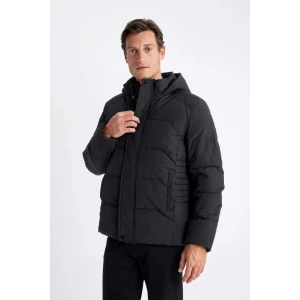 C8486 Su İtici Kapüşonlu Mont Slim Fit Dar Kesim Fermuarlı Çıtçıt Kapamalı Cepli