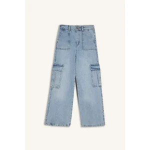 C8540 Wide Leg Kargo Geniş Paça Jean Pantolon