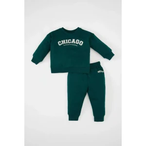 D0722 Slogan Baskılı Sweatshirt Jogger Eşofman Alt