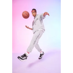 D1556 DeFactoFit Shaquille ONeal Gri Standart Fit Normal Kesim Cepli Uzun Paça Jogger Eşofman Altı