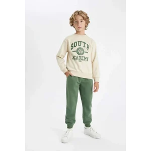 D2039 Baskılı Sweatshirt Eşofman Altı 2li Takım