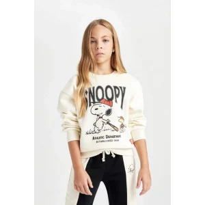 D2824 Snoopy Oversize Fit Bisiklet Yaka Sweatshirt