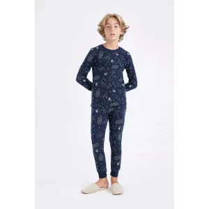 D2897 Desenli Uzun Kollu Pijama Takımı