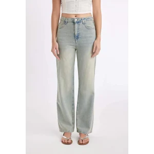 D2961 90s Wide Leg Jean Yıkamalı Pantolon
