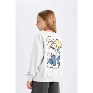 D2985 Looney Tunes Baskılı Relax Fit Bisiklet Yaka Sweatshirt