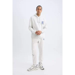 D3225 DeFactoFit Kalın Jogger Eşofman Altı NBA Brooklyn Nets Standart Fit Cepli Uzun Paça