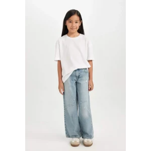 D3371 Wide Leg Jean Yırtık Detaylı Cepli Geniş Bol Paça Pantolon