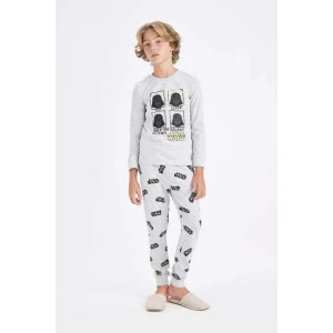 D5094 Erkek Çocuk Star Wars Uzun Kollu Üst Uzun Alt Pijama Takımı