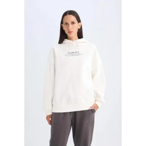 D5292 Oversize Fit Baskılı Kalın Sweat Shirt