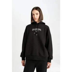 D5293 Oversize Fit Baskılı Kalın Sweat Shirt