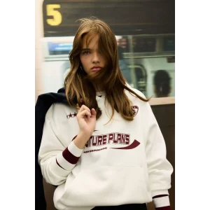 D5730 Oversize Fit Kapüşonlu Baskılı Sweatshirt