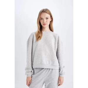 D6645 Basic Kalın Kumaş Basic Sweatshirt