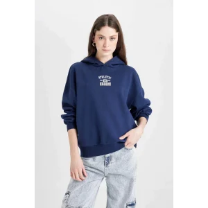 D6885 Coool Oversize Kapüşonlu Basic Sweatshirt
