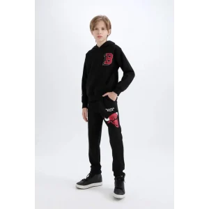 D8016 NBA Chicago Bulls Beli Paçası Lastikli Jogger Eşofman Altı