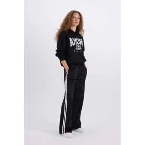 D9899 Wide Leg Geniş Paça Beli Lastikli Cepli Uzun Boy Eşofman Altı