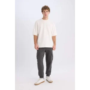 E0884 Jogger Regular Beli Bağcıklı Dokulu Kargo Cepli Pantolon