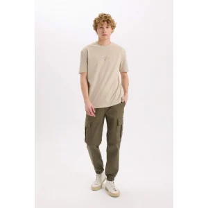 E0884 Jogger Regular Beli Bağcıklı Dokulu Kargo Cepli Pantolon