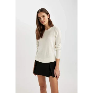 F7091 Regular Fit Yumuşak Dokulu Bisiklet Yaka Basic Düz Triko Kazak