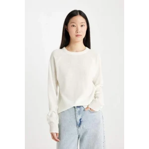 I6913 Regular Fit Yumuşak Dokulu Bisiklet Yaka Basic Düz Triko Kazak