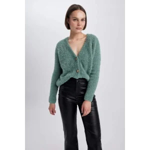 K7886 Oversize Geniş Kalıp V Yaka Triko Hırka