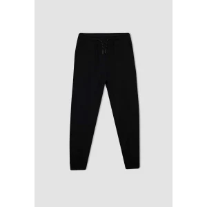 K8846 Siyah Beli Paçası Lastikli Cepli Okul Jogger Eşofman Altı