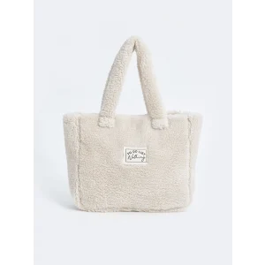 LCW ACCESSORIES Ekru Pelüş Kız Çocuk Kol Çantası