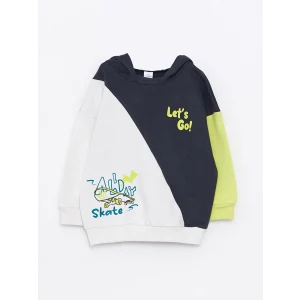 LCW baby Antrasit Uzun Kollu Baskılı Erkek Bebek Hoodie