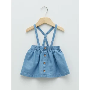 LCW baby Mavi Beli Lastikli Basic Kız Bebek Jean Etek