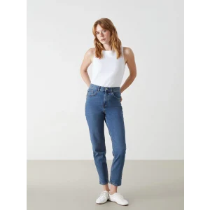 LCW Jeans İndigo Mom Fit Kadın Jean Pantolon
