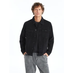 LCW Jeans Siyah Standart Kalıp Erkek Jean Ceket