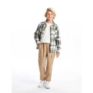 LCW Kids Bej Beli Lastikli Erkek Çocuk Kargo Jogger Pantolon