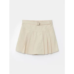 LCW Kids Bej Beli Lastikli Kız Çocuk Şort Etek