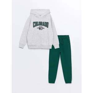 LCW Kids Bej Kapüşonlu Erkek Çocuk Eşofman Takım