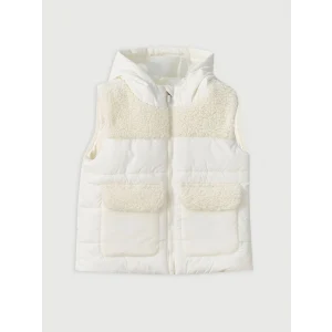 LCW Kids Bej Kapüşonlu Kız Çocuk Şişme Yelek