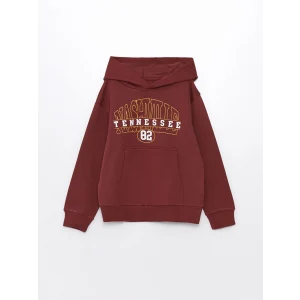 LCW Kids Bordo Kapüşonlu Erkek Çocuk Kalın Sweatshirt