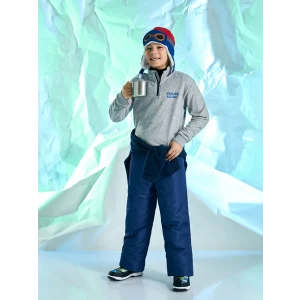 LCW Kids Gri Dik Yaka Nakışlı Uzun Kollu Polar Erkek Çocuk Sweatshirt