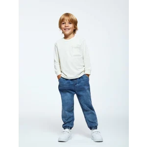 LCW Kids İndigo Beli Lastikli Basic Erkek Çocuk Jean Pantolon