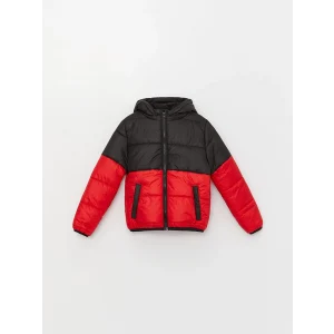 LCW Kids Kırmızı Kapüşonlu Erkek Çocuk Şişme Mont